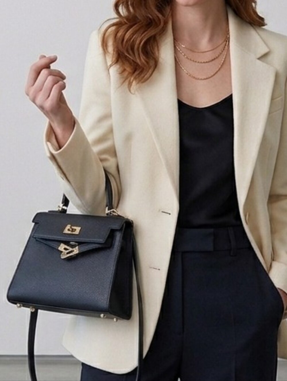 Structured Boxed Shoulder Bag Handbag Tote Satchel Crossbody + Strap